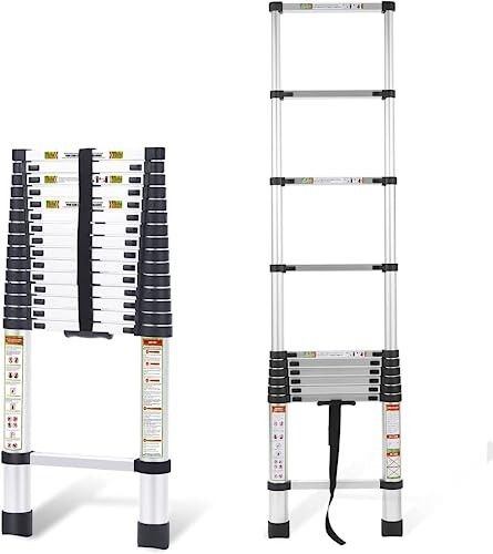 Photo 1 of Extension Ladder, 20.3FT RIKADE Aluminum Telescoping Ladder with Non-Slip Feet, Portable Telescopic Ladder for Household and Outdoor 330lb Capacity
