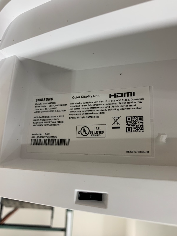 Photo 1 of [PARTS ONLY ] Samsung 57" Odyssey Neo G9 (G95NC) Series Dual 4K UHD 1000R Curved Gaming Monitor, 240Hz, 1ms with DisplayPort 2.1, Quantum Mini-LED, DisplayHDR 1000, AMD FreeSync Premium Pro, LS57CG952NNXZA