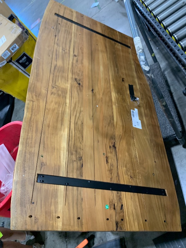 Photo 1 of Fortmaine Brown and Black Rectangular Dining Room table top
