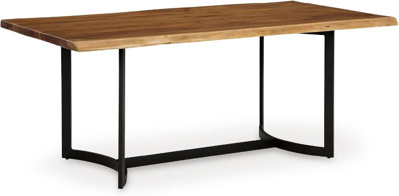 Photo 1 of Fortmaine Brown and Black Rectangular Dining Room table top
