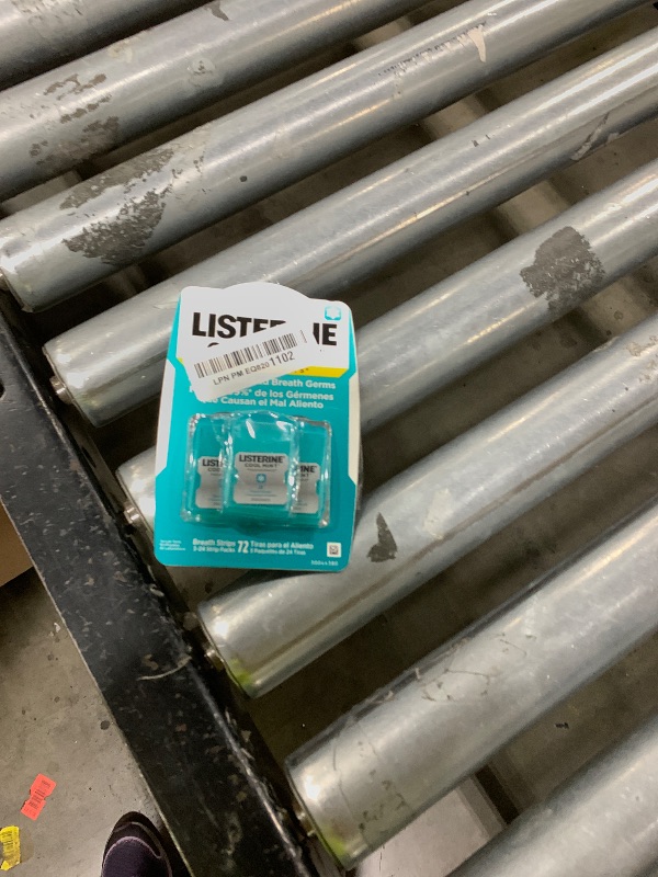 Photo 1 of Listerine PocketPaks Cool Mint Breath Strips, Portable Pocket-Sized Oral Care Mouth Freshener, Dissolving Strips Kill 99% of Bad Breath Germs, Sugar Free, 3 x 24-Strip Packs