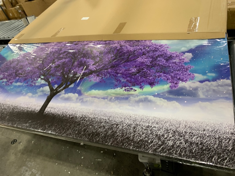 Photo 1 of DZL Art H71275 Tree Wall Art Canvas Prints Wall Art Purple Tree Abstract Scenery Pictures Artwork Framed for Living Room Bedroom Bathroom Office Home Decor