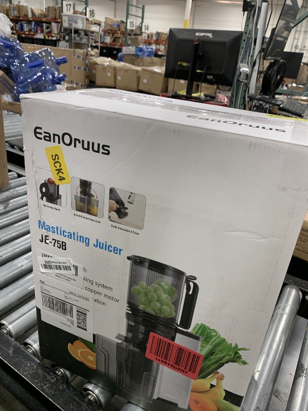 Photo 1 of Cold Press Juicer, 5.3" Wide Feed Chute Juice Extractor Machine with 400W, High Juice Yield, Slow Masticating Juicer for Whole Vegetables & Fruits, Metallic Silver