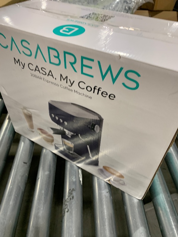 Photo 1 of CASABREWS 3700 Essential Espresso Machine 20 Bar, Stainless steel Coffee Maker with Milk Frother, Espresso Coffee Machine for Cappuccino, Latte, 43.9oz Water Tank, Sapphire Blue