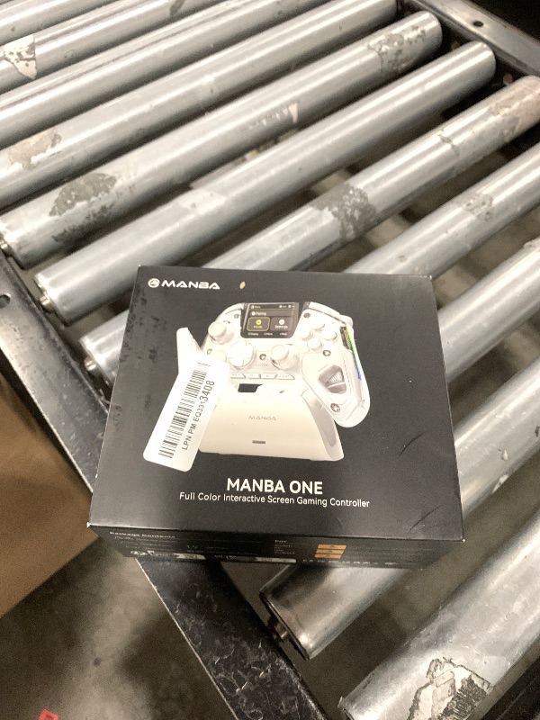 Photo 1 of ManbaOne Interactive Screen Wireless Gaming Controller for PC/Switch/Switch 2/iOS/Android,Hall Effect Stick & Trigger,RGB Lighting,Remappable Buttons,1800mAh with Charging Dock (White)