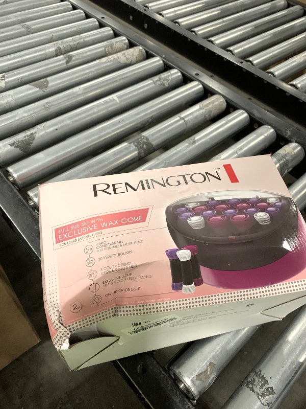 Photo 1 of Remington Ionic Conditioning Hair Setter, 20 Velvet Hair Rollers, 6 Large (1¼”), 10 Medium (1"), 4 Small (¾”), Blowout Style Hair Curlers