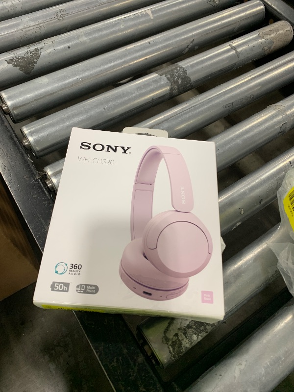 Photo 1 of Sony WH-CH520 Wireless Headphones Bluetooth On-Ear Headset with Microphone and up to 50 Hours Battery Life with Quick Charging, Pink