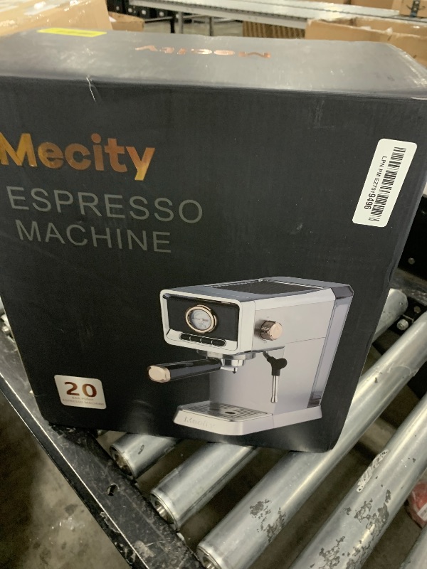Photo 1 of Mecity 20 Bar Espresso Machine with Milk Frother, Brushed Stainless Steel Shell, 37 fl.Oz Water Reservoir, Coffee Maker For Espresso, Latte, Mocha, Americano. 1400W