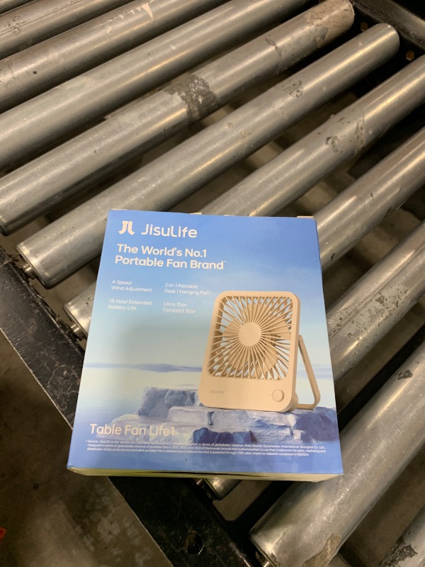 Photo 1 of JISULIFE Desk Fan Battery Rechargeable, 4500mAh 180°Foldable Portable Personal Fan, 4 Speeds Adjustable Long Battery-life for Home Office Travel Outdoor Gifts for Women Men-Brown