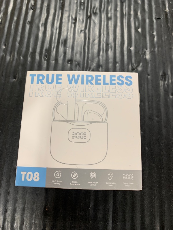 Photo 1 of KTGEE Wireless Earbuds Bluetooth 5.3 Headphones, 40Hrs Playback Stereo Ear Buds with LED Display Charging Case IPX7 Waterproof in-Ear Earphones with Mic for Phone Tablet Laptop Sports, White