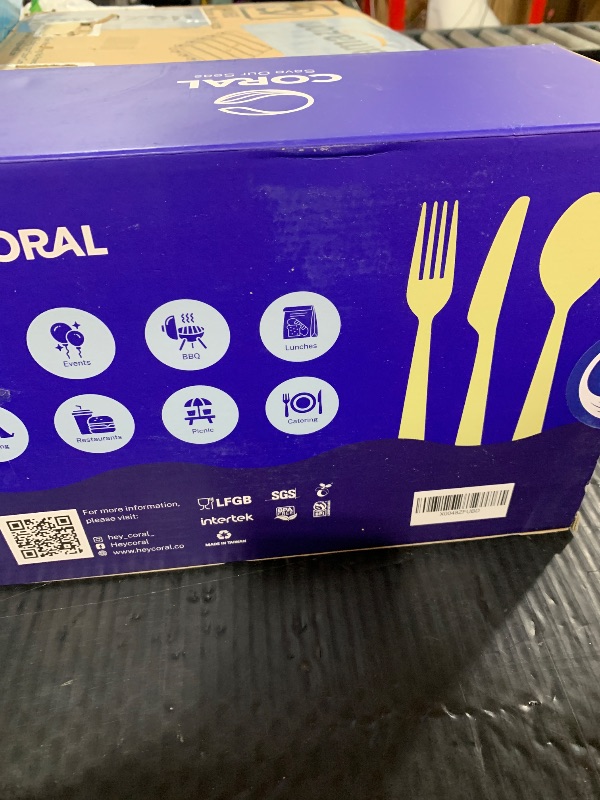 Photo 1 of CORAL Light Brown 100% Compostable Silverware Set 340 Pieces - Heavy Duty 160 Forks, 120 Spoons, 60 Knives Bulk - Break Resistant with Smooth Edges, Ocean Friendly Alternative to Plastic Utensils