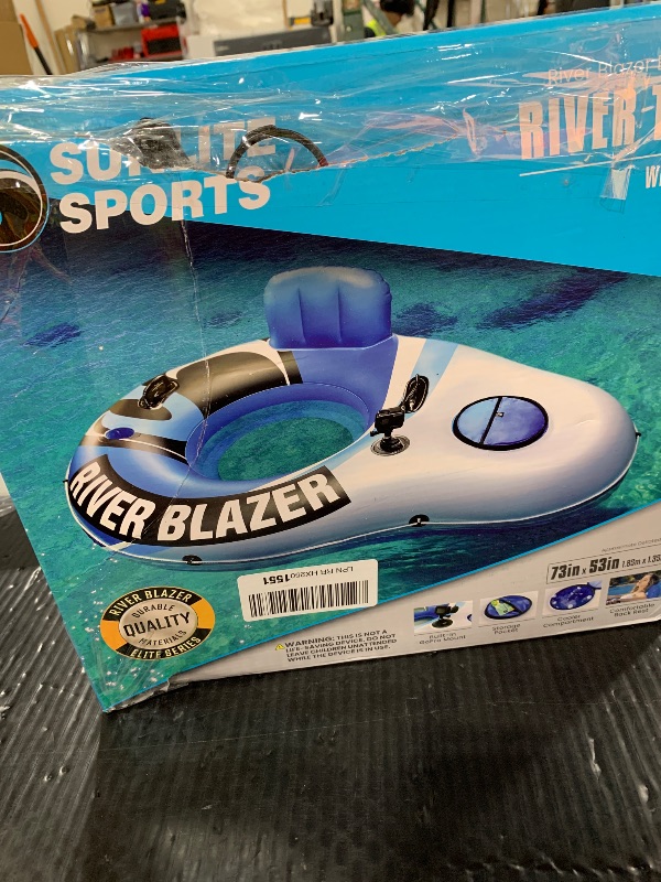 Photo 1 of 2025 New & Upgraded Sunlite Sports Heavy Duty River Tube Inflatable, Premium Water Float to Lounge Above Lake and River, Outdoor Water Raft Sport Fun, Recreational Use
