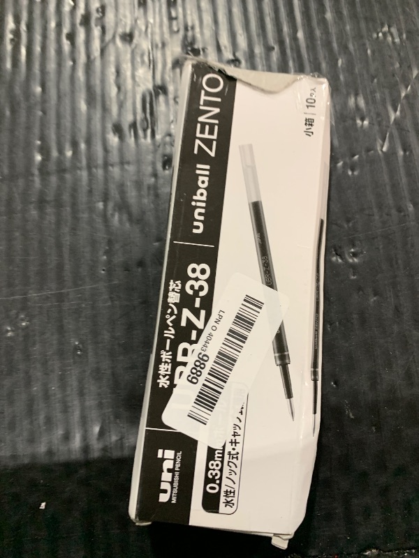 Photo 1 of uniball ZENTO Water-Based Ink Refill UBR-Z-38, 0.38mm Extra Fine Point, Black, Compatible with uniball ZENTO Pens, UBRZ38.24, Pack of 10