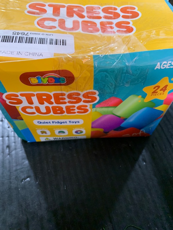 Photo 1 of DIYDEC 24 Pcs Stress Cube Toys 8 Colors Slow Rising Stress Balls for Kids Classroom Prizes Goodie Bags Squeeze Stretch Fidget Balls for Party Favors Adults Stress Relief