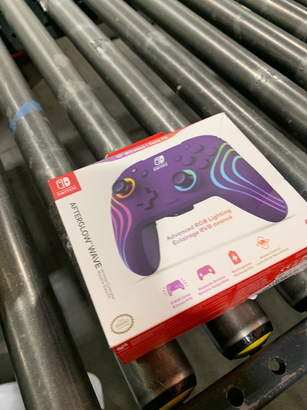 Photo 1 of PDP Afterglow Wave Wireless RGB Gaming Controller - Nintendo Switch/Switch Lite/Switch - OLED Model, Nintendo Switch 2, LED Lighting, Rechargeable Battery - Purple