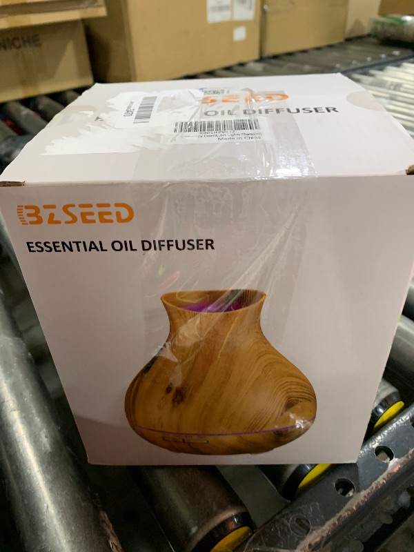Photo 1 of BZseed Aromatherapy Essential Oil Diffuser 550ml 12 Hours Wood Grain Aroma Diffuser with Timer Cool Mist Humidifier for Large Room, Home, Baby Bedroom, Waterless Auto Shut-off,7 Colors Lights Changing