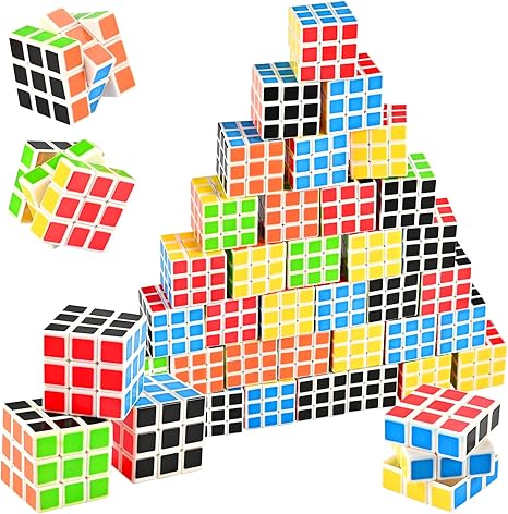 Photo 1 of GOLDGE 40 Mini Cube Puzzles, 1.18in 3x3, Fun Party Favors for Kids - School Rewards & Classroom Prizes, Perfect for Birthdays, Easter, Christmas & Stocking Stuffers (40PCS-6 Colors (Black))
