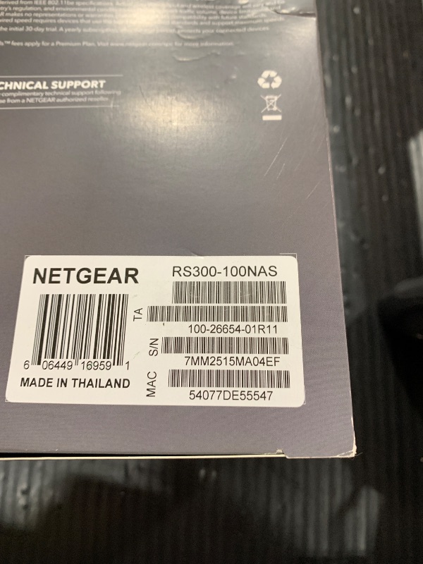 Photo 1 of NETGEAR Nighthawk Tri-Band WiFi 7 Router (RS300) - Security Features, BE9300 Wireless Speed (up to 9.3 Gbps) - Covers up to 2,500 sq. ft., 100 Devices - 2.5 Gig Internet Port - Free Expert Help