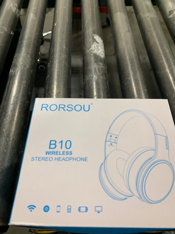 Photo 1 of RORSOU B10 Bluetooth Headphones Over Ear, 2 EQ Music Modes(Normal/Bass) and 50H Playtime Wireless Headphones with Mic, Lightweight Folding HiFi Stereo Headset for iPad/Travel/Tablet/PC/Home (Black)