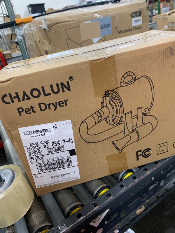 Photo 1 of CHAOLUN Dog Dryer for Pet Grooming, High Velocity Pet Hair Dryer with Heater, Adjustable Speed, 3 Nozzles and a Comb, Blue
