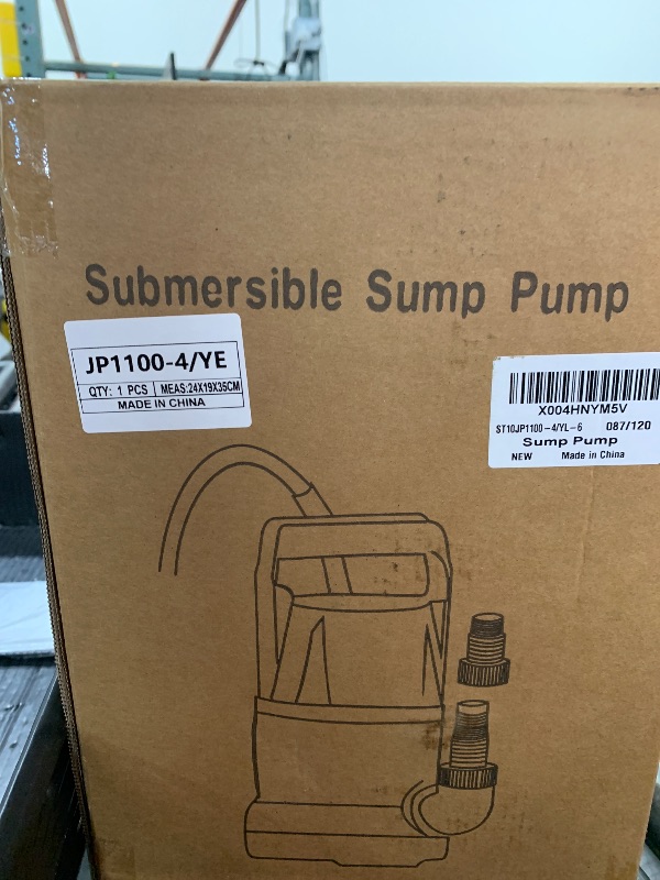 Photo 1 of SHANGDA Sump Pump Submersible Water Pump 1.5HP 5500GPH Portable Water Transfer Draining Pump Utility Pumps for Pool Basement Hot Tub Garden with Adapters