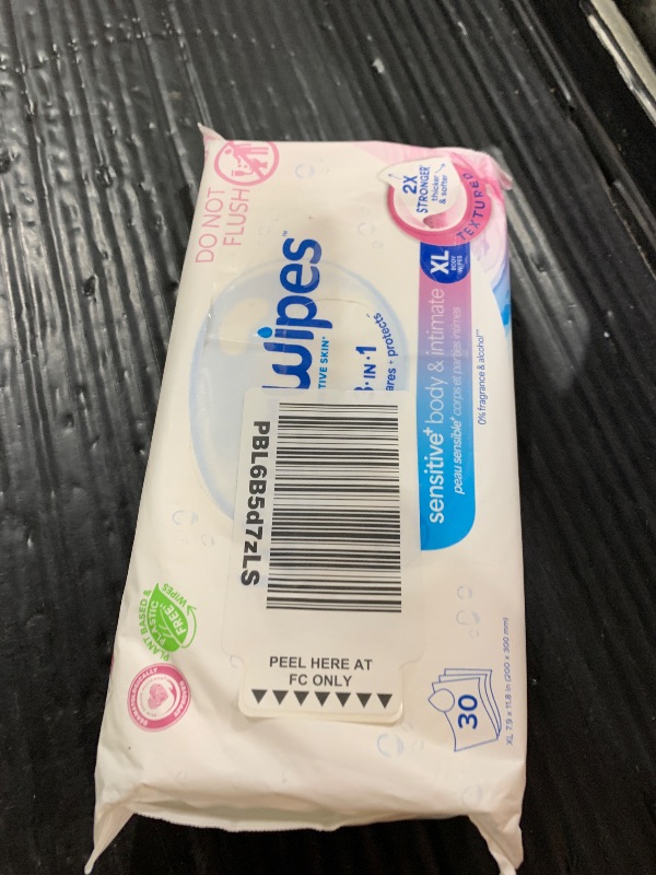 Photo 1 of WaterWipes Sensitive+ Body & Intimate Wipes, 3-In-1 Cleans, Cares, Protects, 99.9% Water, Unscented & Hypoallergenic Hygiene Wet Wipes, Adult Care, 30 Wipes (1 Packs)