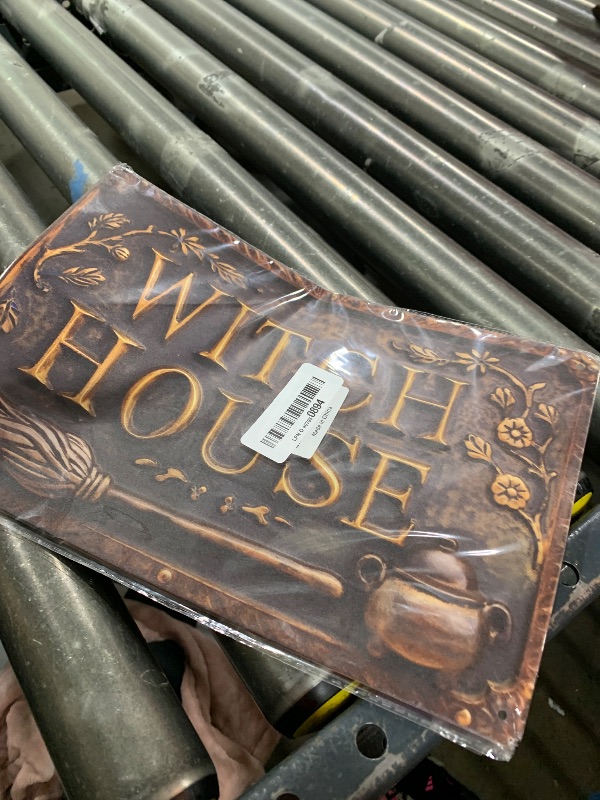 Photo 1 of Witch House Vintage Metal Sign Decor Plaque 8x12 in Funny Retro Poster for Garage Porch Cafe Bar Woman Cave Living Room Garden Shop Wall Decor Gift for Halloween