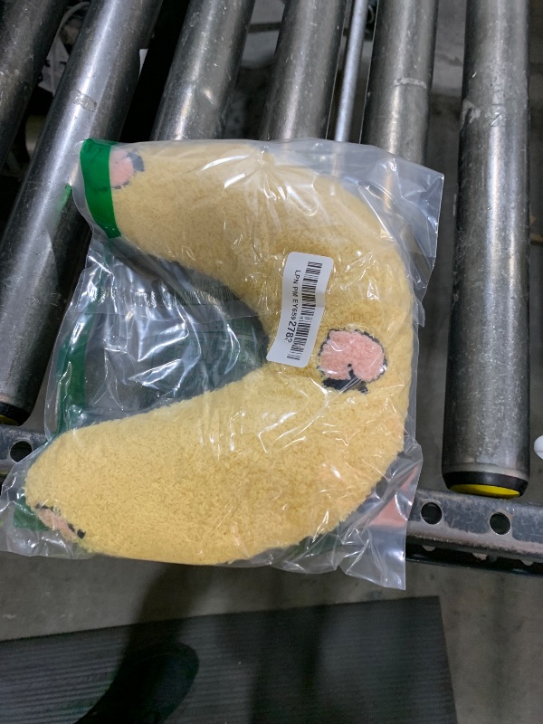 Photo 1 of Lystaii Cat Pillow for Indoor Pet Cat Dog Calming Pillow Soft Fluffy Cat Bed Pillow Dog Neck Pillow Pet Toy Half Donut Anxiety Relief Pet Pillow with Cute Embroidery Pattern (Yellow, Peaches)