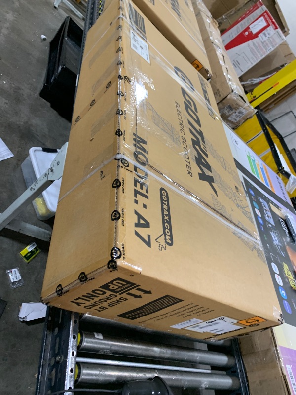 Photo 1 of Gotrax A7 Electric Scooter for Adults-16 Pneumatic Tires, 500W Motor Hits 20 Mph, 28 Miles Range & 2 Gears, Comfortable Seat & Big Seat Bag, Wider Deck & Carry Basket for Daily Commuting Black
