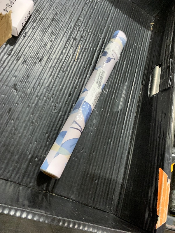Photo 1 of VOLEAAR Boho Floral Peel and Stick Wallpaper – Blue Leaf Design Modern Self-Adhesive Vinyl Contact Paper for Drawer Cabinet Door Bedroom Bathroom Walls Wall Decor in Blue and White 17.5" x 118"