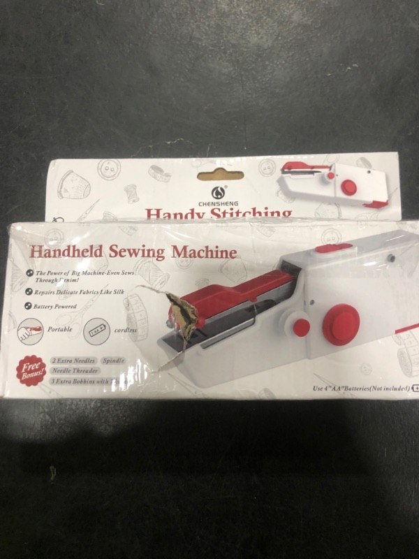 Photo 1 of Handheld Sewing Machine, Quick Sew Mini Portable Electric Sewing Machine For Beginners Adults, Easy To Use Suitable for Sewing Clothes, Fabrics, Cutains, Family Travel, DIY