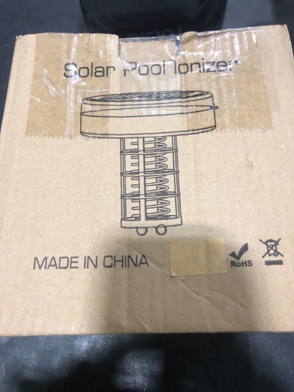 Photo 1 of Qualirey Solar Pool Ionizer Automatic Floating Pool Cleaner, Pool Water Purifier Ionizer with 4 Pcs Scum Eliminating Ball, for Above Ground and Inground Pools, up to 35, 000 Gallons (with LED Light)