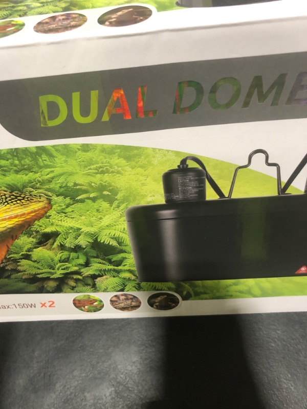 Photo 1 of REPTI ZOO Dual Reptile Light Fixture for Reptile Dome UVB Lamp Fixture Dual Reptile Reflector Dome Lamp Cap Combo Integration Design Heat Lighting