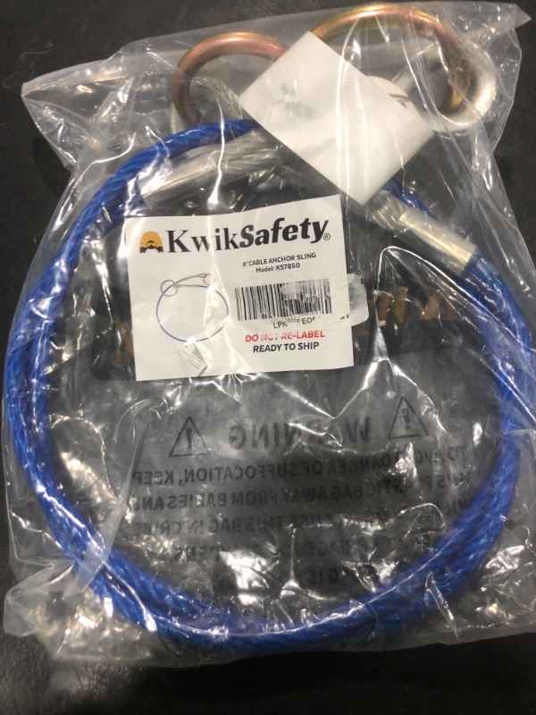 Photo 1 of KwikSafety - Charlotte, NC - Lemur 6' Cable Anchor Sling Safety Anchor [PVC Coated Cable] ANSI & OSHA Compliant Pass-Through Galvanized Steel Positioning Lanyard Beam Strap PPE Equipment