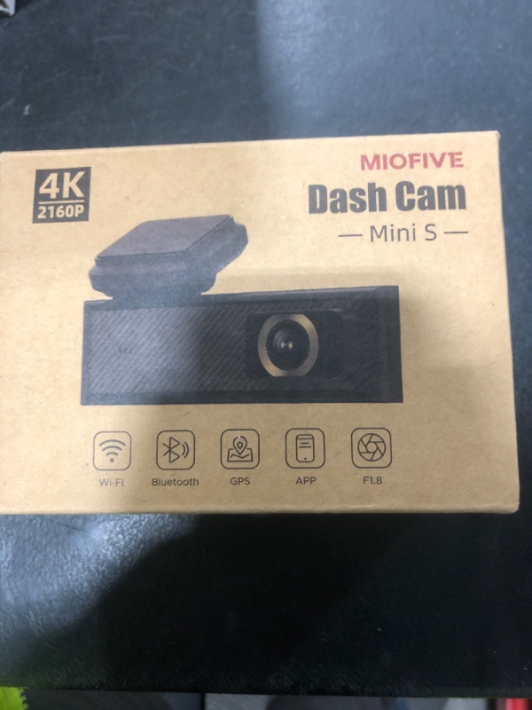 Photo 1 of Miofive Smart Dash Cam, 2160P UHD Dash Camera for Cars, Mini S Car Camera with Wi-Fi, GPS, WDR, Night Vision, G-Sensor, App, Loop Recording, Parking Monitor, Time-Lapse