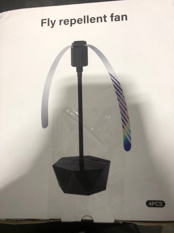 Photo 1 of PIMAG Fly Fans for Tables, Fly Repellent Fan Outdoor Indoor Keep Flies Away, Fly Repellent Fans for Tables with Holographic Blades for Picnic, Party, Restaurant, Kitchen, and BBQ, 4 Pack Black