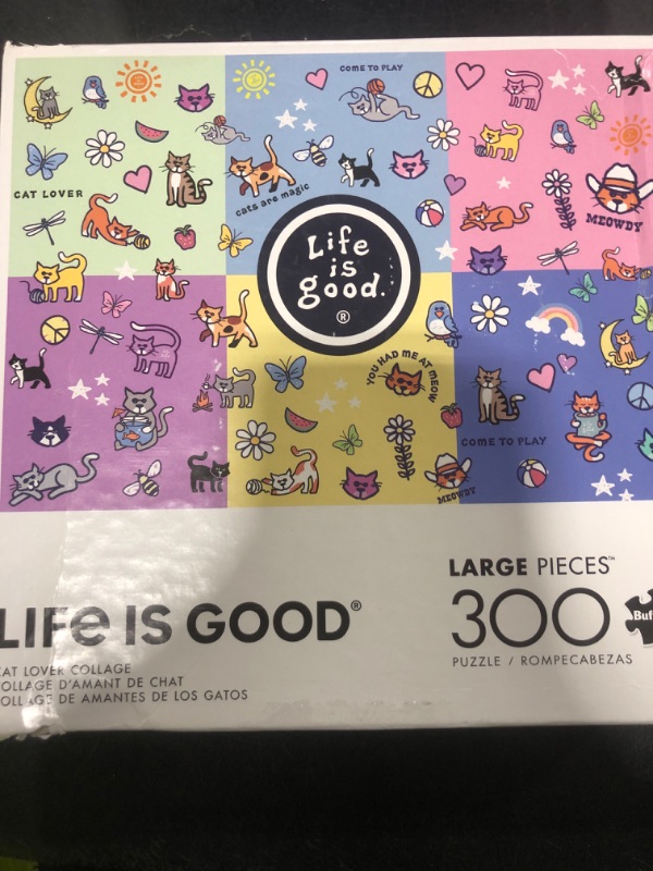 Photo 1 of Buffalo Games - Life is Good - Cat Lover Collage - 300 Piece Jigsaw Puzzle for Adults -Challenging Puzzle Perfect for Game Nights - Finished Size is 21.25 x 15.00