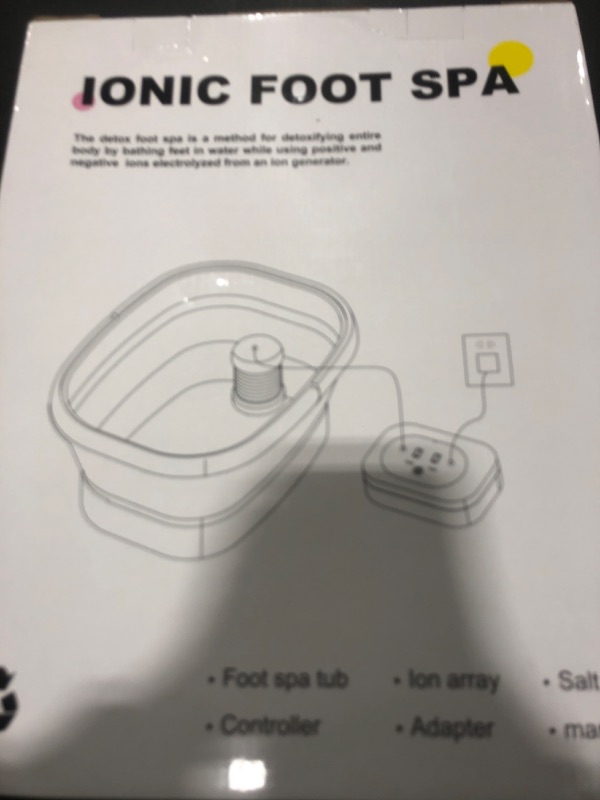 Photo 1 of Ionic Foot Bath Detox Machine, Ionic Foot Spa to Remove Toxins with 2 Arrays, 80 Disposable Foot Bath Liners, Detoxification Sea Salt, Folding Bathtub, Gift for Women & Men