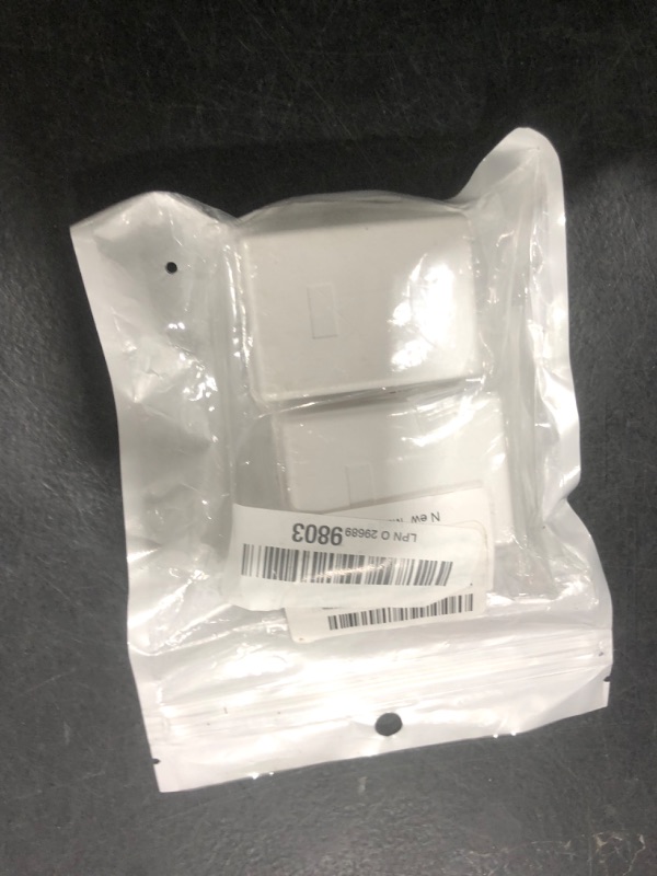 Photo 1 of Phone Jack Surface Mount Dual Port Telephone Jack Box with 2 RJ11 6P4C Female Outlets 2pack white