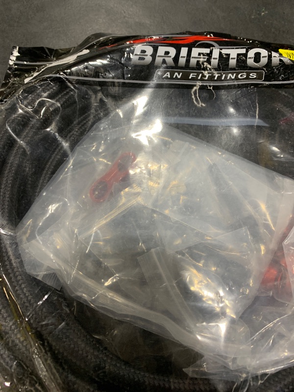 Photo 1 of BRIFITOR 6AN 25FT PTFE Fuel Line Kit, AN6 3/8" LS Swap EFI E85 Nylon Stainless Steel Braided Fuel Hose With 26PCS PTFE Fuel Hose End Fitting & AN Fitting Wrench