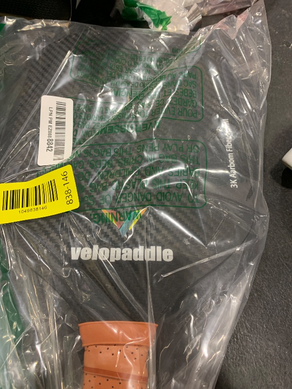 Photo 1 of VeloPaddle 3K Raw Carbon Fiber Pickleball Paddle – Textured Surface for High Spin, 16mm Polypropylene Honeycomb Core, Lightweight & Non-Slip Grip, Ideal for Matches & Recreation?Frameless Paddle?
