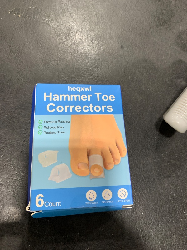 Photo 1 of Hammer Toe Corrector, 6 Pack Toe Spacers, Toe Straighteners for Curled Toes, Bunion Corrector for Preventing Rubbing & Relieve Pressure (Medium)