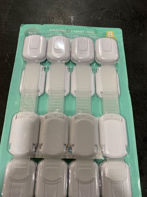 Photo 1 of SKYLA HOMES Baby Locks (8-Pack) Child Safety Cabinet Proofing - Safe Quick and Easy 3M Adhesive Cabinet Drawer Door Latches No Screws & Magnets Multi-Purpose for Furniture Kitchen Ovens Toilet Seats
