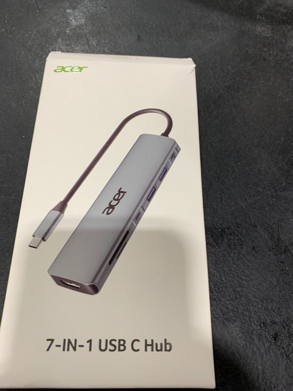 Photo 1 of Acer USB C Hub, 7 in 1 USB C to Multi-Port Adapter for Laptop, 4K USBC to HDMI Splitter with 2 USBA 3.1&Type-C Data Port, PD 100W Charging Port, SD Card Reader for Computer, Desktop and More