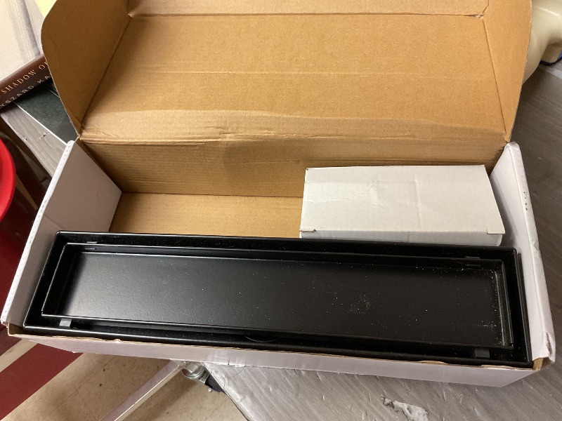 Photo 1 of WEBANG 12 Inch Linear Shower Drain Rectangular Floor Drain with Accessories Reversible 2-in-1 Cover Tile Insert Grate Removable SUS304 Stainless Steel CUPC Certified Matte Black