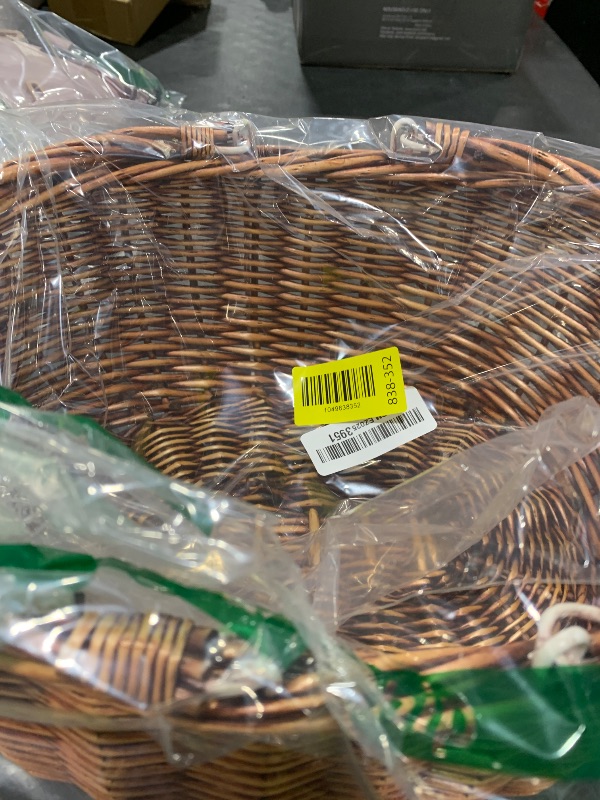 Photo 1 of Wicker Picnic Baskets with Handles.Kingwillow. (Brown)