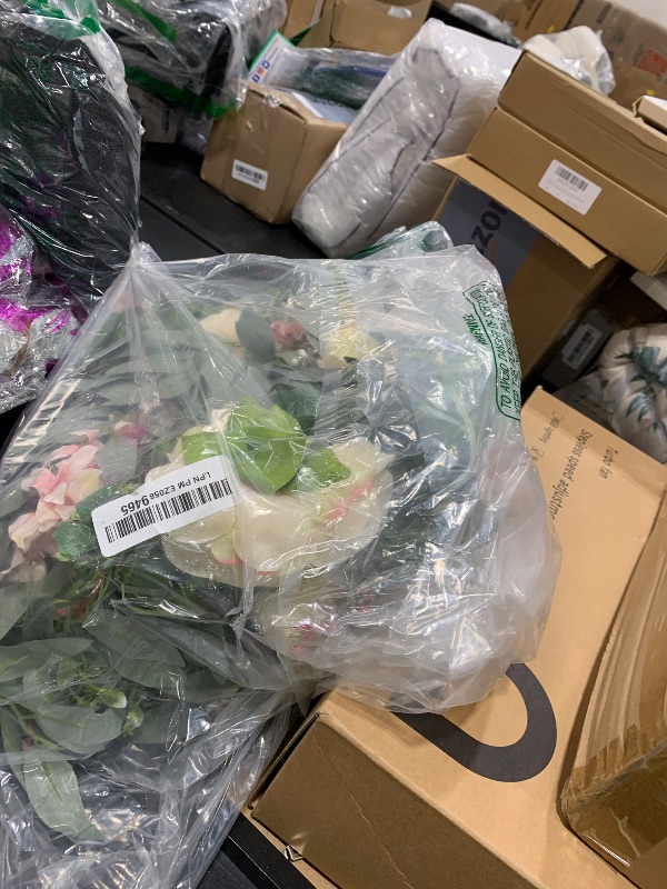 Photo 1 of DearHouse 2Pack Artificial Peony Flower Garland - 6ft/Strand Silk Peony Flower Greenery Garland with Fake Willow Leaves for Wedding Ceremony Backdrop Party Table Centerpieces Decor(Champagne)