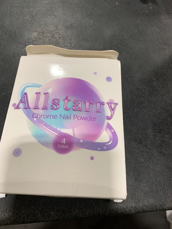 Photo 1 of Allstarry Chrome Nail Powder 4pcs White Pearl Chrome Pigment Powder Iridescent Holographic Nail Glitter Dust Metallic Mirror Effect Pigment for Nail Gel Manicure DIY at Home Salon Women Gifts
