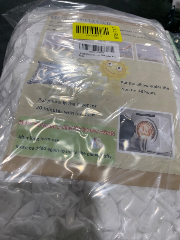 Photo 1 of 1 MIDDLE ONE Body Pillow, Cooling Memory Foam Body Pillows for Adults Sleeping, Long Pillow for Bed, Big Large Firm Full Body Pillow for Side Sleeper, 20x54 Inch, White