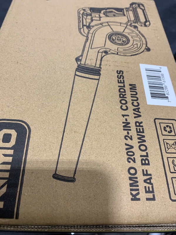 Photo 1 of K I M O. Cordless Leaf Blower Vacuum Combo 4 in 1, 3 Nozzles &3 Modes for Inflation & Deflation, Extended Tube & Variable Speed, 20000RPM 150MPH, 2x2000mAh Battery Powered Leaf Blowers for Lawn Care
